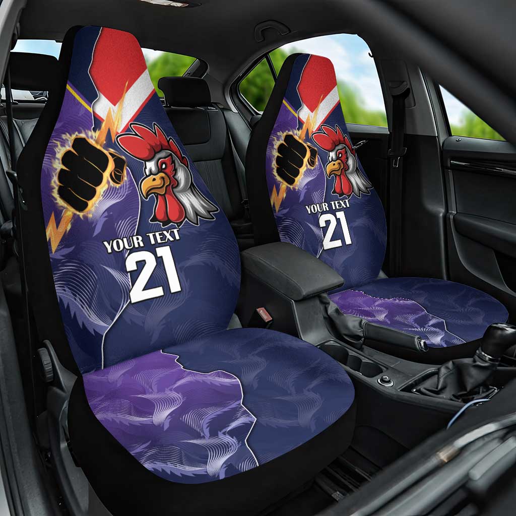 NRL Storm-Rooster Mascot Custom Car Seat Cover Cracked Metal Style