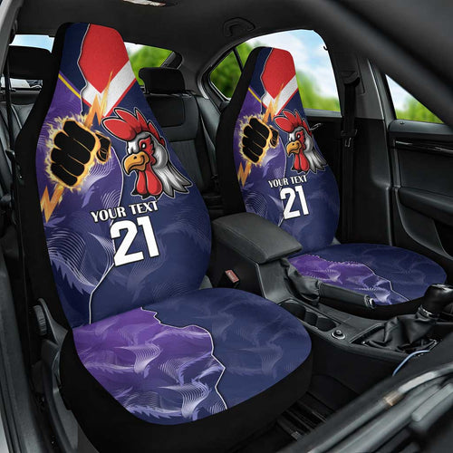 NRL Storm-Rooster Mascot Custom Car Seat Cover Cracked Metal Style