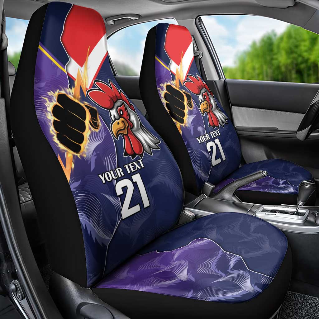 NRL Storm-Rooster Mascot Custom Car Seat Cover Cracked Metal Style