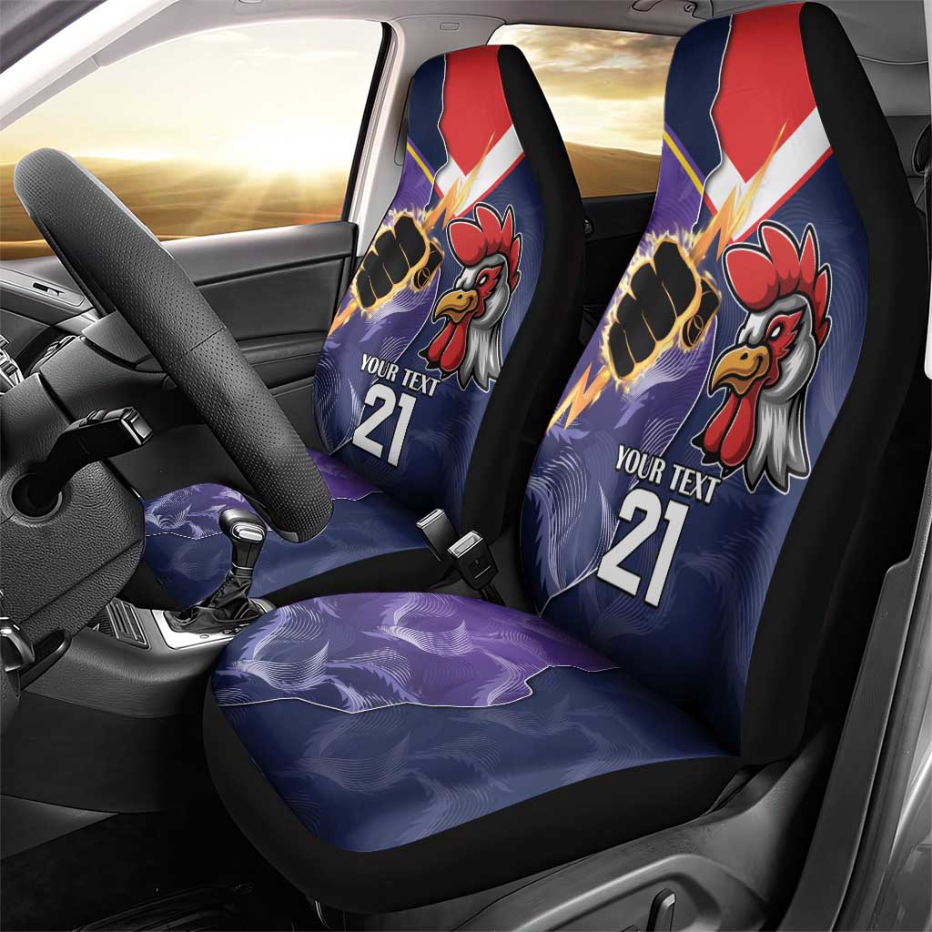 NRL Storm-Rooster Mascot Custom Car Seat Cover Cracked Metal Style