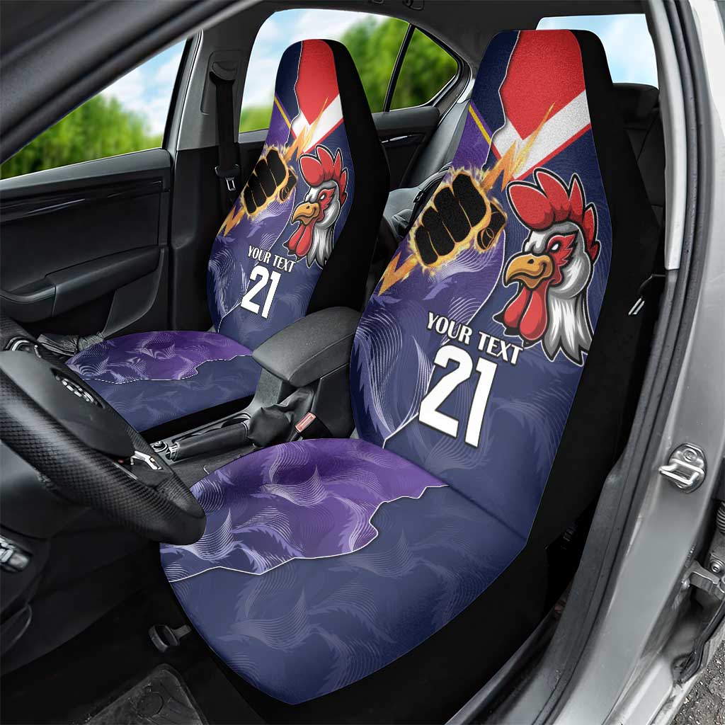 NRL Storm-Rooster Mascot Custom Car Seat Cover Cracked Metal Style