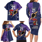 NRL Storm-Rooster Mascot Custom Family Matching Long Sleeve Bodycon Dress and Hawaiian Shirt Cracked Metal Style