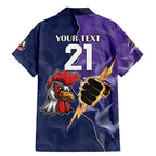NRL Storm-Rooster Mascot Custom Family Matching Mermaid Dress and Hawaiian Shirt Cracked Metal Style