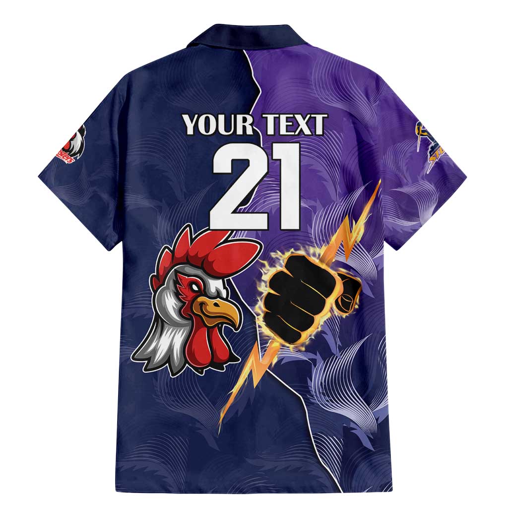 NRL Storm-Rooster Mascot Custom Family Matching Mermaid Dress and Hawaiian Shirt Cracked Metal Style