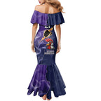 NRL Storm-Rooster Mascot Custom Family Matching Mermaid Dress and Hawaiian Shirt Cracked Metal Style