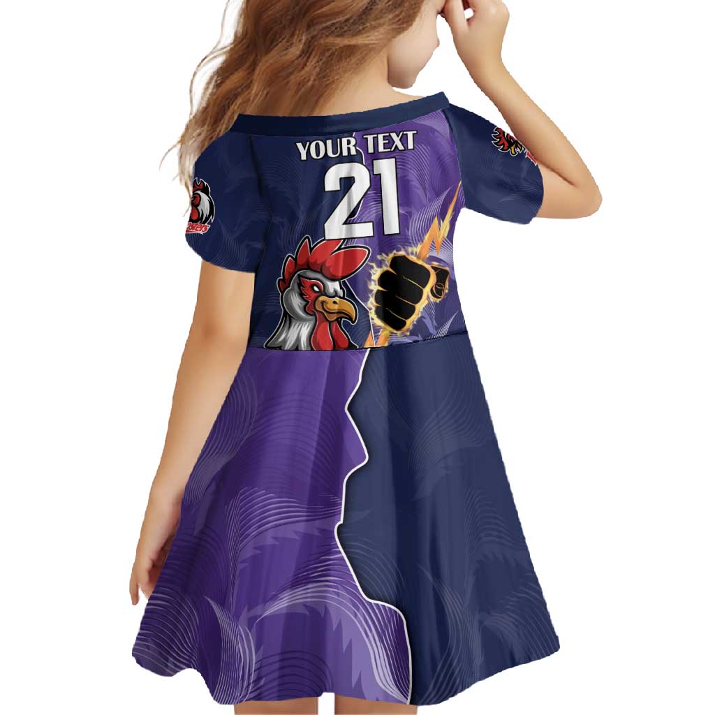 NRL Storm-Rooster Mascot Custom Family Matching Off Shoulder Maxi Dress and Hawaiian Shirt Cracked Metal Style