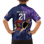 NRL Storm-Rooster Mascot Custom Family Matching Off Shoulder Short Dress and Hawaiian Shirt Cracked Metal Style