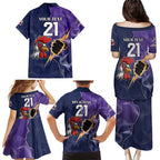 NRL Storm-Rooster Mascot Custom Family Matching Puletasi and Hawaiian Shirt Cracked Metal Style