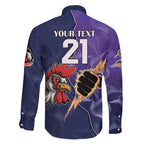 NRL Storm-Rooster Mascot Custom Family Matching Puletasi and Hawaiian Shirt Cracked Metal Style