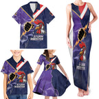NRL Storm-Rooster Mascot Custom Family Matching Tank Maxi Dress and Hawaiian Shirt Cracked Metal Style