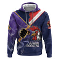 NRL Storm-Rooster Mascot Custom Hoodie Cracked Metal Style