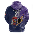 NRL Storm-Rooster Mascot Custom Hoodie Cracked Metal Style
