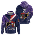 NRL Storm-Rooster Mascot Custom Hoodie Cracked Metal Style
