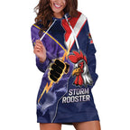 NRL Storm-Rooster Mascot Custom Hoodie Dress Cracked Metal Style