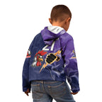 NRL Storm-Rooster Mascot Custom Kid Hoodie Cracked Metal Style
