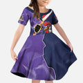 NRL Storm-Rooster Mascot Custom Kid Short Sleeve Dress Cracked Metal Style