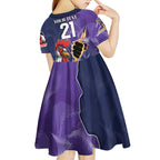 NRL Storm-Rooster Mascot Custom Kid Short Sleeve Dress Cracked Metal Style