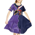NRL Storm-Rooster Mascot Custom Kid Short Sleeve Dress Cracked Metal Style