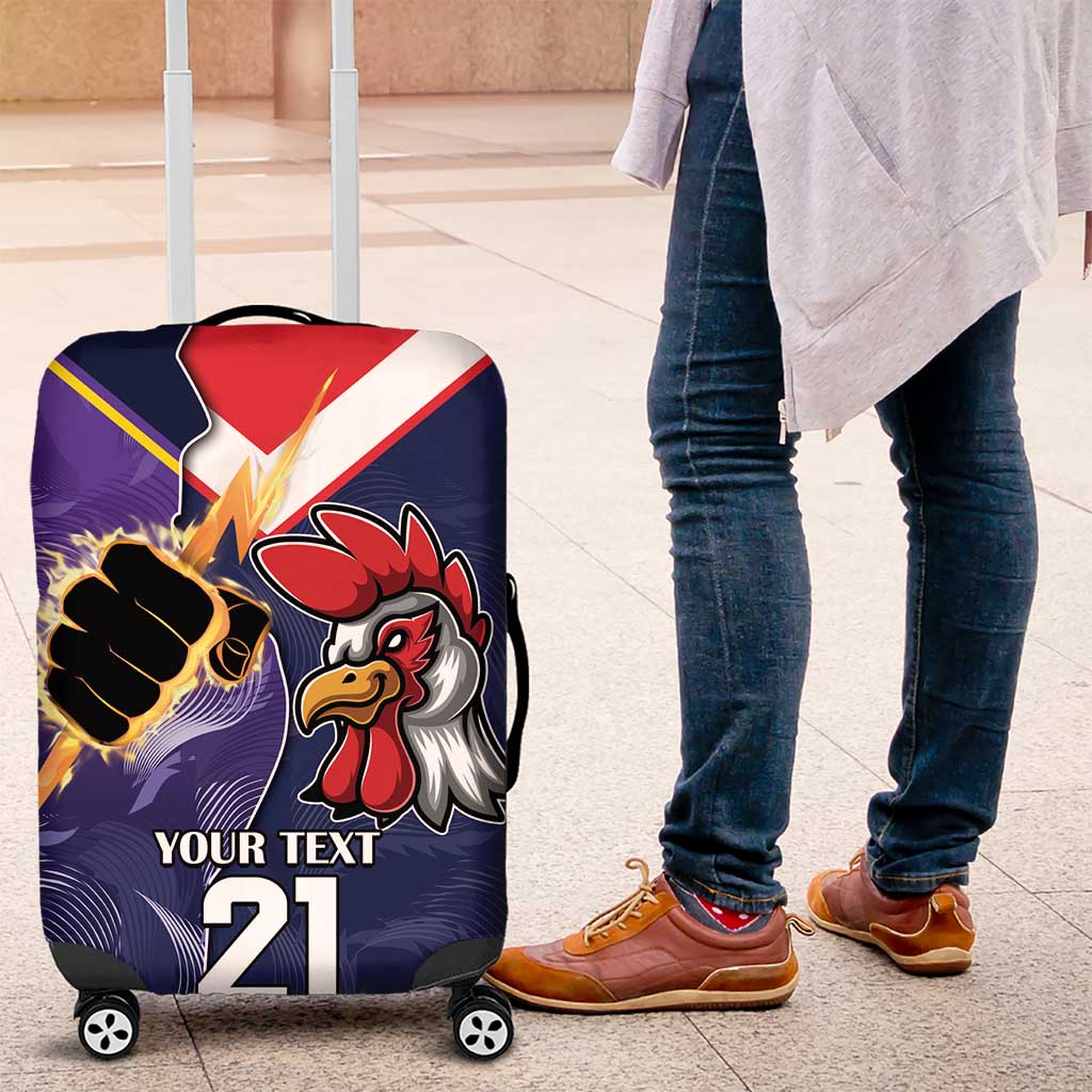 NRL Storm-Rooster Mascot Custom Luggage Cover Cracked Metal Style