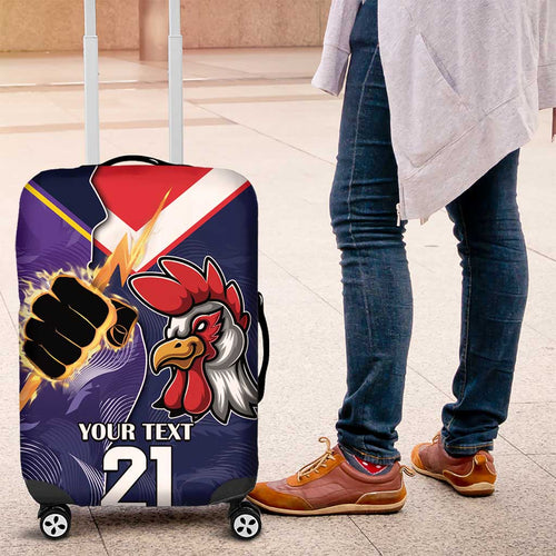 NRL Storm-Rooster Mascot Custom Luggage Cover Cracked Metal Style