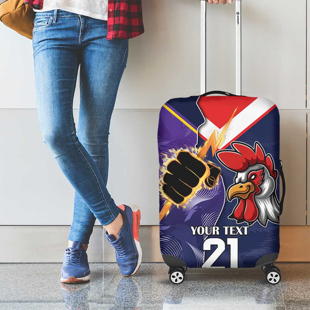 NRL Storm-Rooster Mascot Custom Luggage Cover Cracked Metal Style