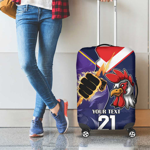 NRL Storm-Rooster Mascot Custom Luggage Cover Cracked Metal Style
