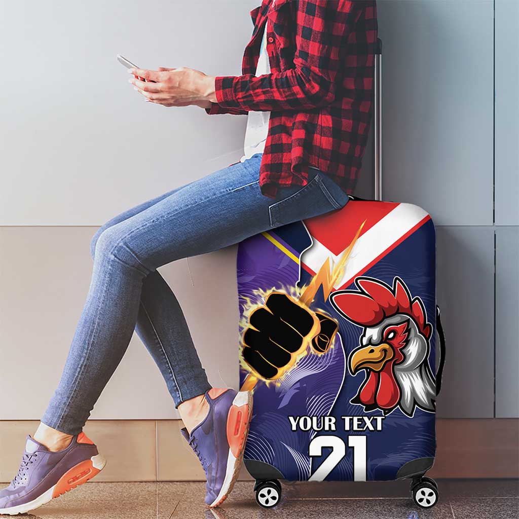 NRL Storm-Rooster Mascot Custom Luggage Cover Cracked Metal Style