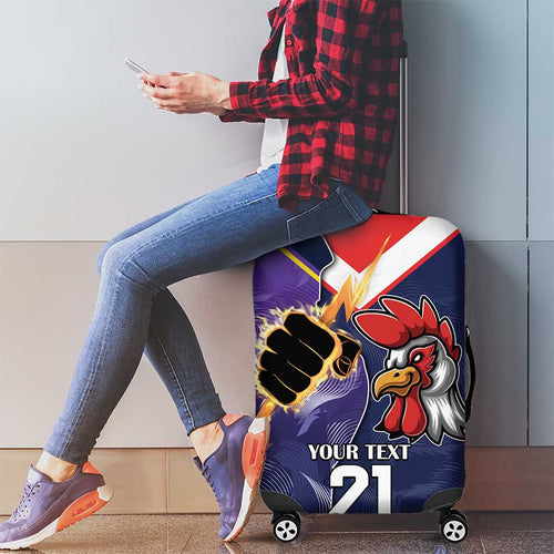 NRL Storm-Rooster Mascot Custom Luggage Cover Cracked Metal Style