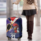 NRL Storm-Rooster Mascot Custom Luggage Cover Cracked Metal Style
