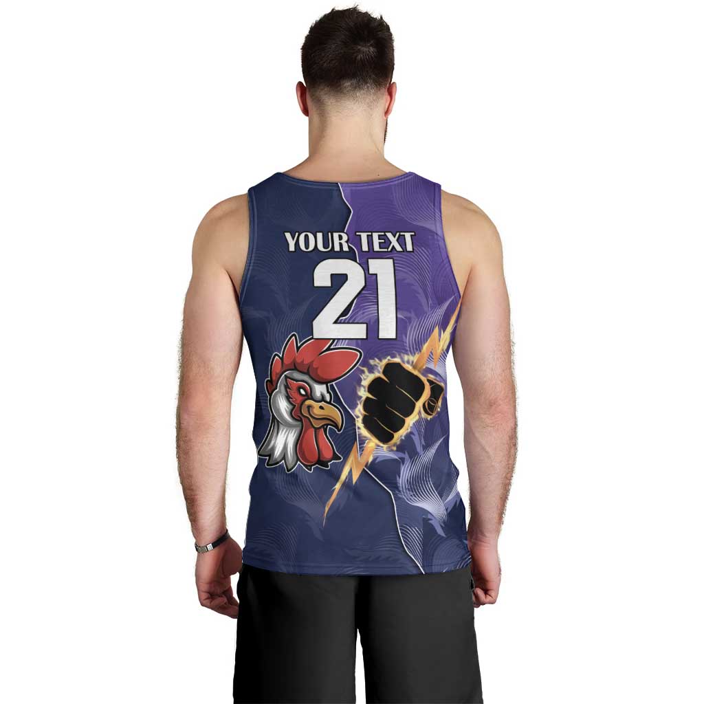 NRL Storm-Rooster Mascot Custom Men Tank Top Cracked Metal Style