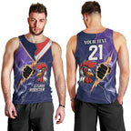 NRL Storm-Rooster Mascot Custom Men Tank Top Cracked Metal Style
