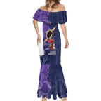 NRL Storm-Rooster Mascot Custom Mermaid Dress Cracked Metal Style