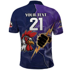 NRL Storm-Rooster Mascot Custom Polo Shirt Cracked Metal Style