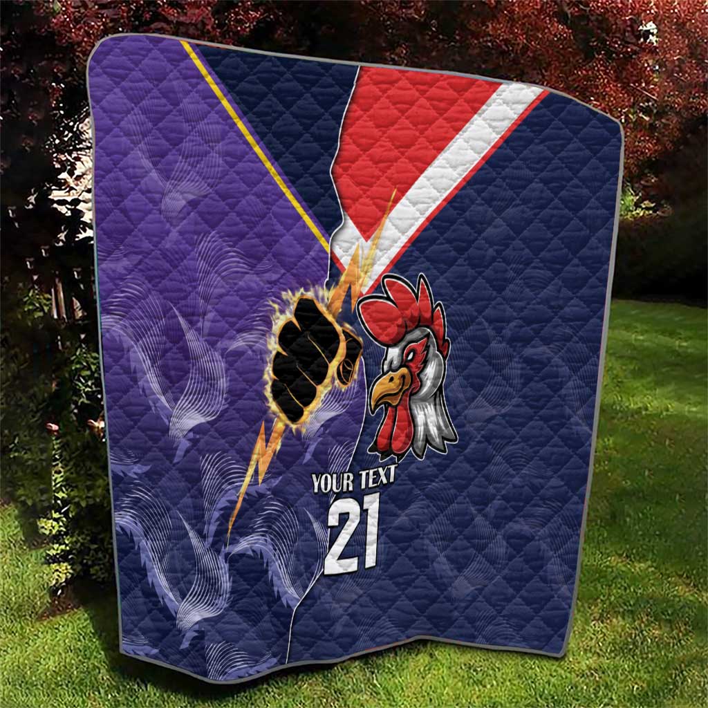 NRL Storm-Rooster Mascot Custom Quilt Cracked Metal Style