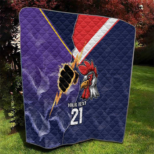 NRL Storm-Rooster Mascot Custom Quilt Cracked Metal Style