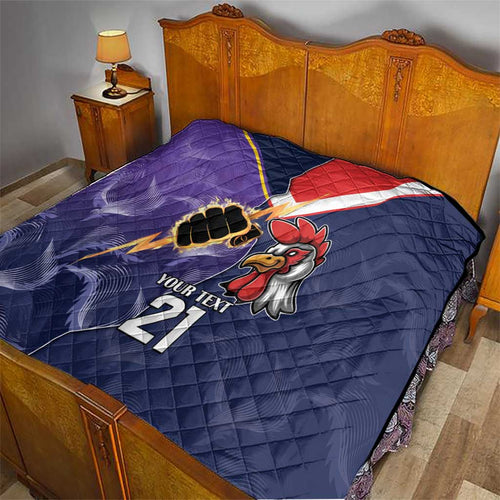NRL Storm-Rooster Mascot Custom Quilt Cracked Metal Style