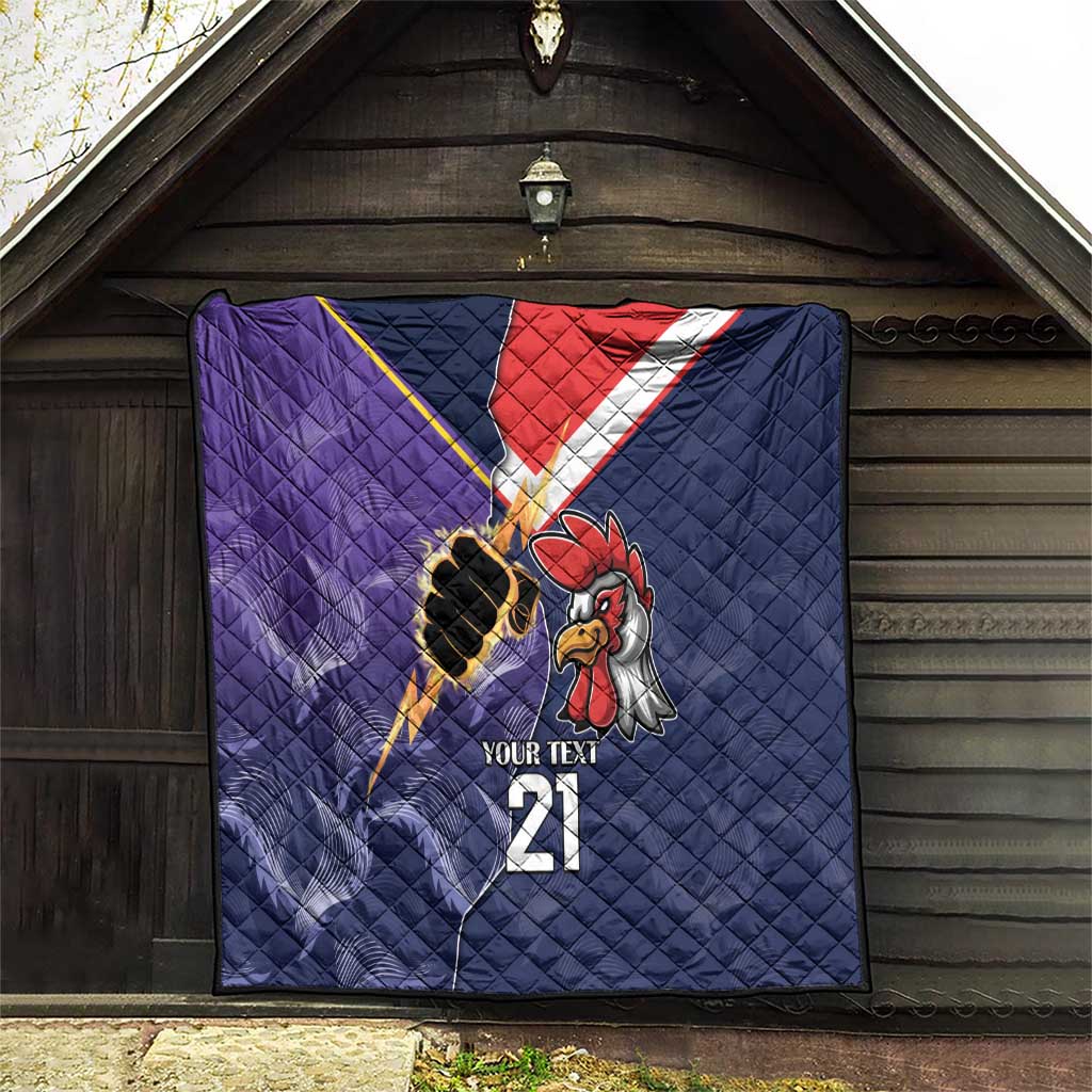NRL Storm-Rooster Mascot Custom Quilt Cracked Metal Style