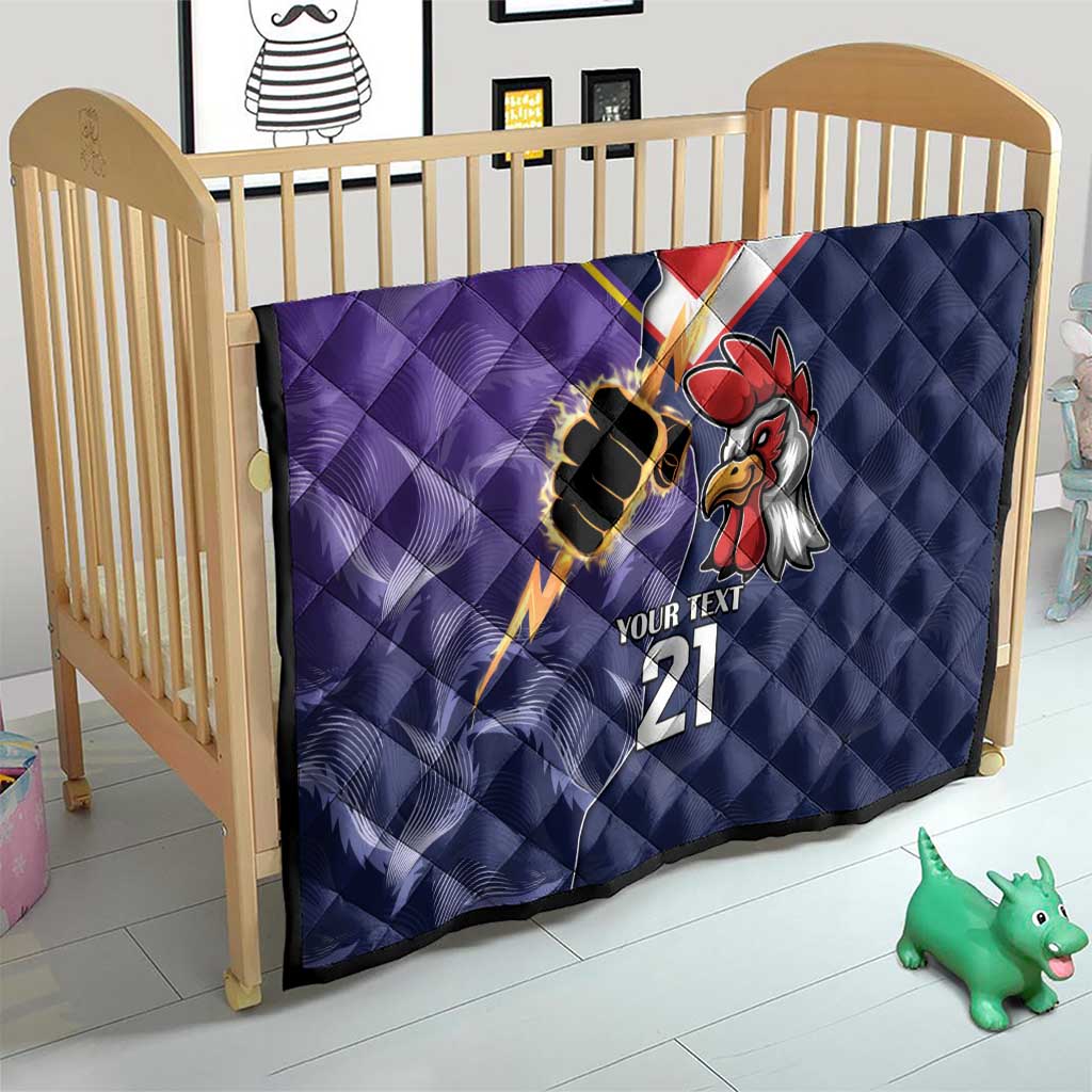 NRL Storm-Rooster Mascot Custom Quilt Cracked Metal Style