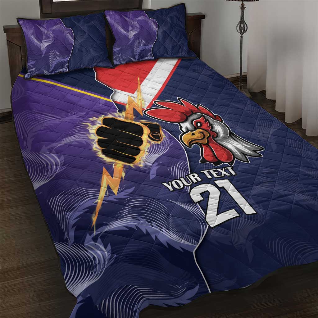 NRL Storm-Rooster Mascot Custom Quilt Bed Set Cracked Metal Style