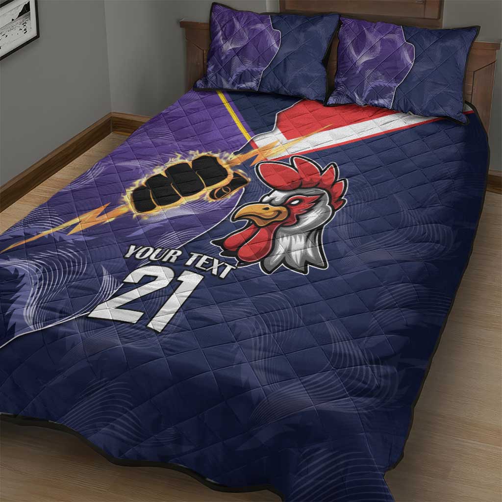 NRL Storm-Rooster Mascot Custom Quilt Bed Set Cracked Metal Style