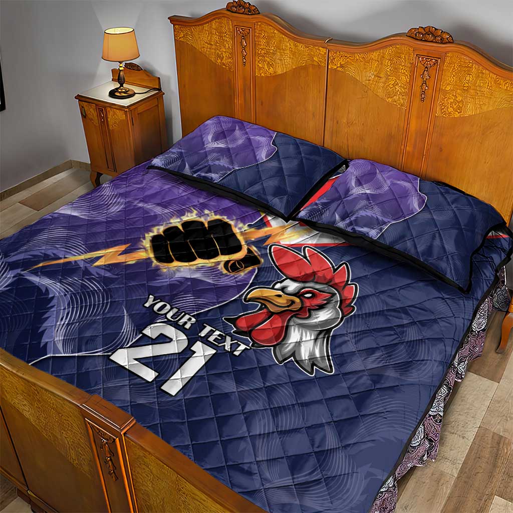 NRL Storm-Rooster Mascot Custom Quilt Bed Set Cracked Metal Style