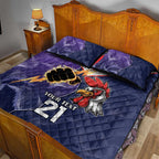NRL Storm-Rooster Mascot Custom Quilt Bed Set Cracked Metal Style