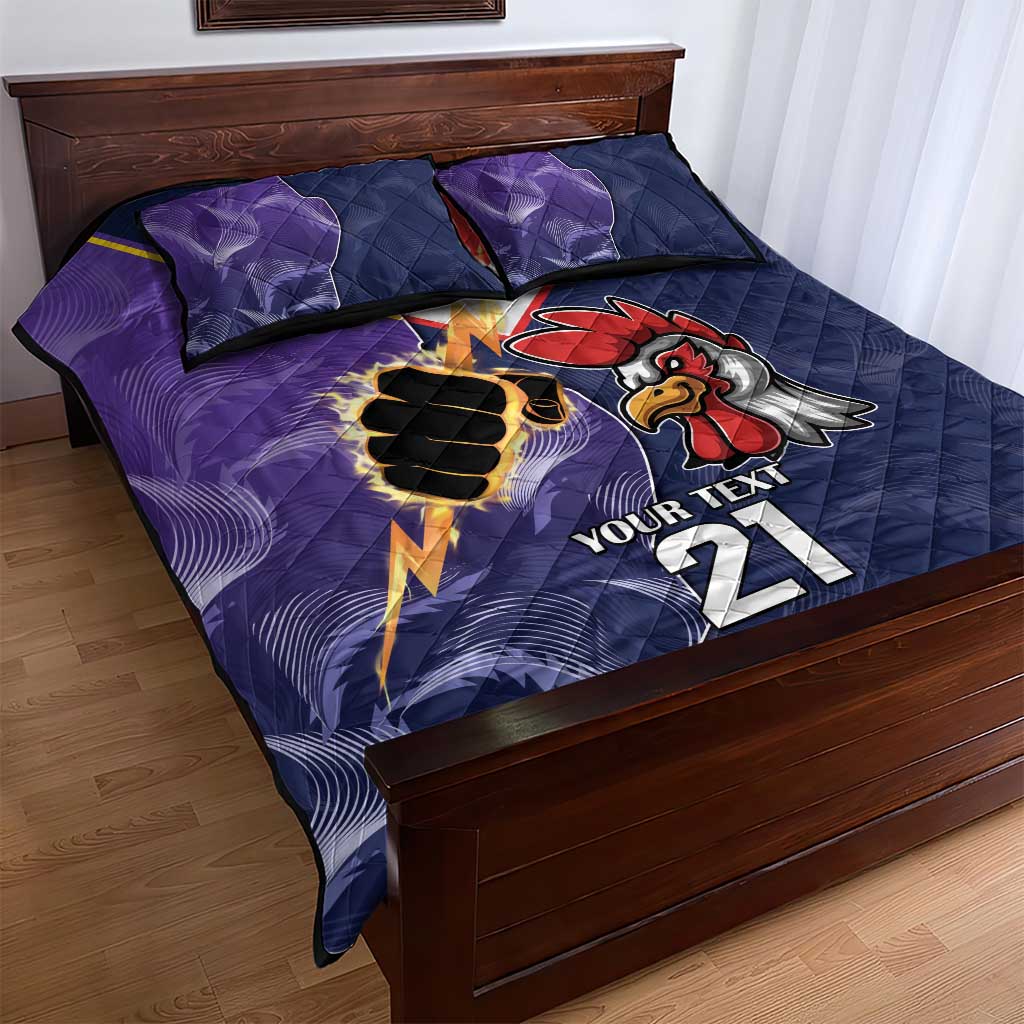 NRL Storm-Rooster Mascot Custom Quilt Bed Set Cracked Metal Style