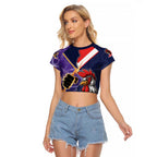 NRL Storm-Rooster Mascot Custom Raglan Cropped T Shirt Cracked Metal Style