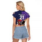 NRL Storm-Rooster Mascot Custom Raglan Cropped T Shirt Cracked Metal Style