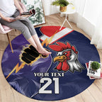 NRL Storm-Rooster Mascot Custom Round Carpet Cracked Metal Style
