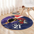 NRL Storm-Rooster Mascot Custom Round Carpet Cracked Metal Style