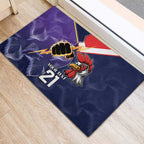 NRL Storm-Rooster Mascot Custom Rubber Doormat Cracked Metal Style