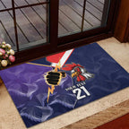 NRL Storm-Rooster Mascot Custom Rubber Doormat Cracked Metal Style