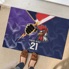 NRL Storm-Rooster Mascot Custom Rubber Doormat Cracked Metal Style